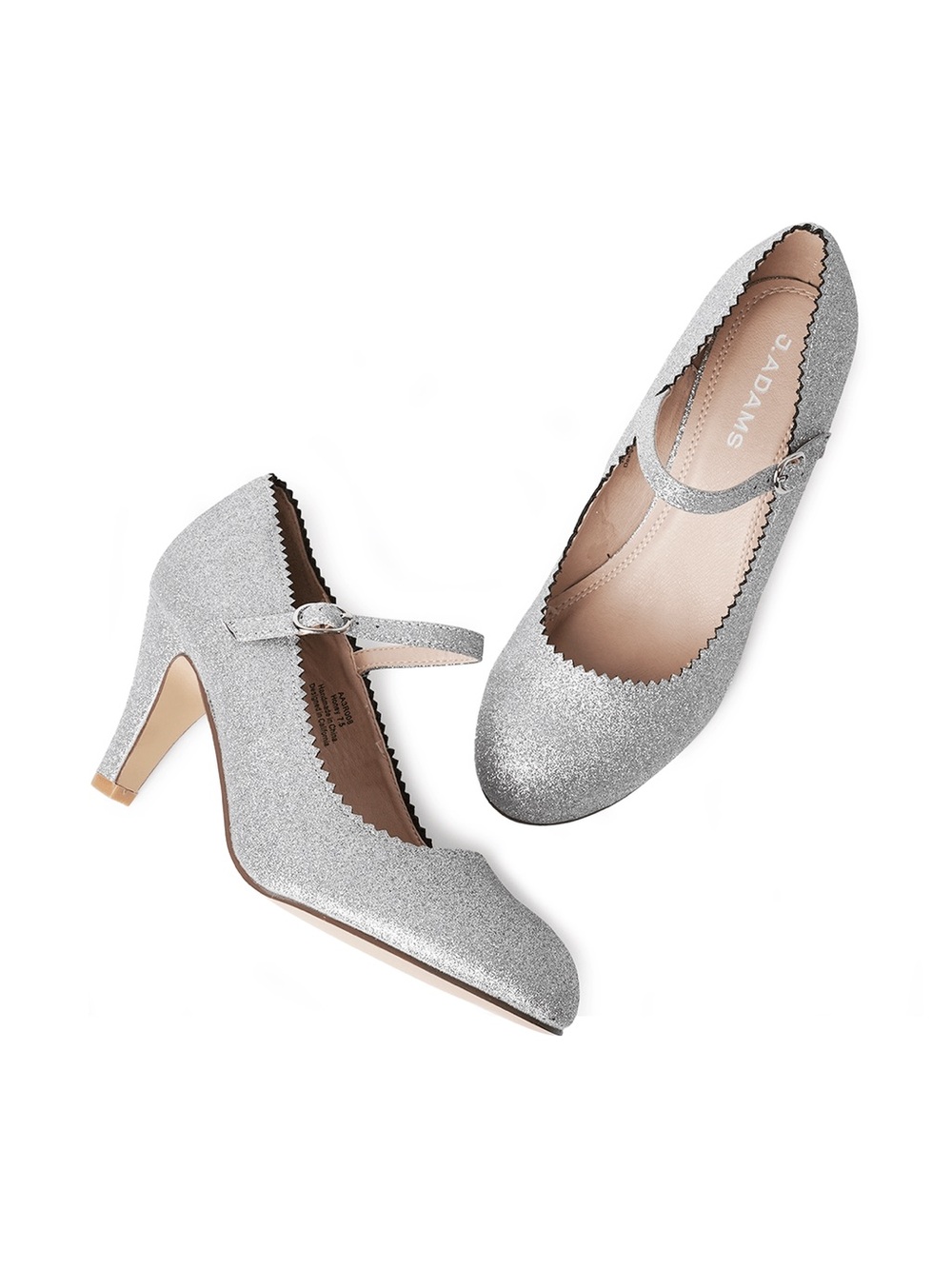 Silver Glitter Mary Jane Heels